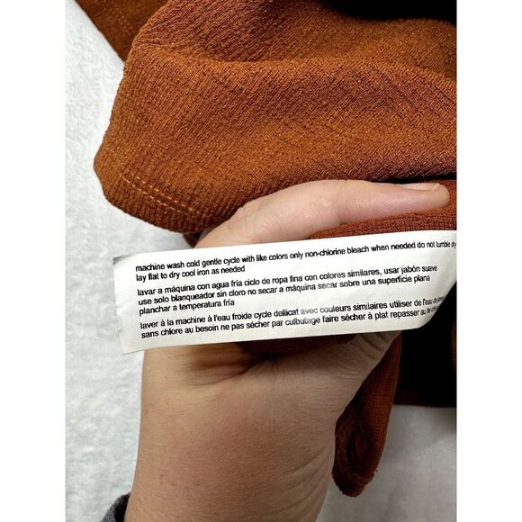 Eloquii Top Blouse Size 14 16 Round Neck Short Sleeve Shimmer Stretch Orange - Picture 7 of 8